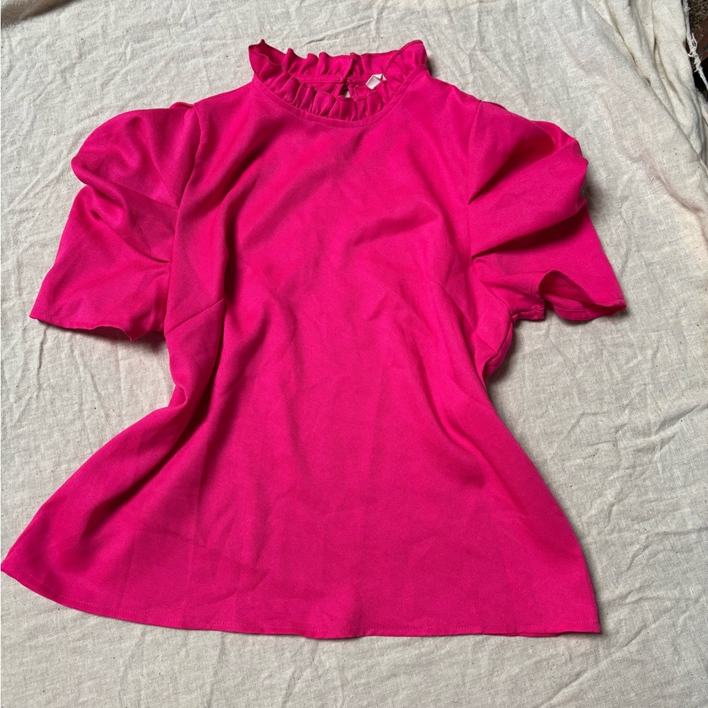 Elegant Pink Ruffle Top